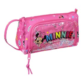 Estuche Escolar Minnie Mouse Lucky Rosa 20 x 11 x 8.