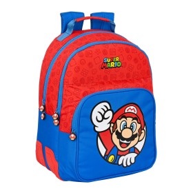 Mochila Escolar Super Mario Rojo Azul (32 x 42 x 1