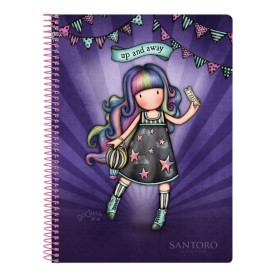 Notebook Gorjuss Up and away Purple A5