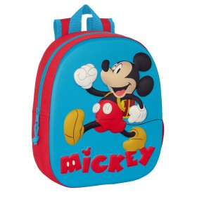 Mochila Escolar Mickey Mouse Clubhouse 3D 27 x 33 x 10 cm Rojo
