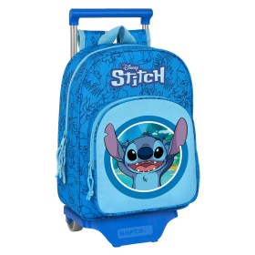 Mochila Escolar con Ruedas Stitch Azul 26 x 34 x 1