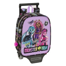 Mochila Escolar con Ruedas Monster High Creep Negr