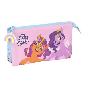 Portatodo Triple My Little Pony Wild & free Azul Rosa 22 x 12 x