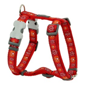 Hundegeschirr Red Dingo Style Rot Fußabdruck eines Tieres 30-48