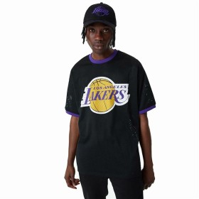 Camiseta de baloncesto New Era Mesh LA Lakers Negr
