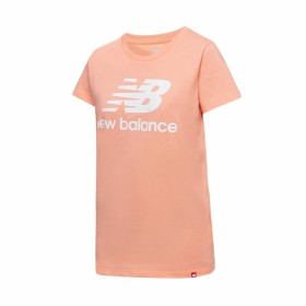 Camiseta New Balance Essentials Stacked Rosa