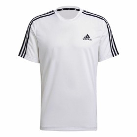 Camiseta aeroready Adidas D2M Sport 3 Bandas Blanc