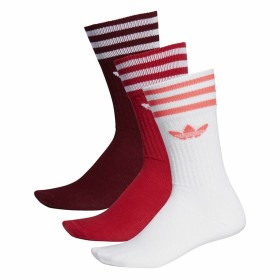 Sports Socks Adidas Solid 3 stripes Black 3 Units