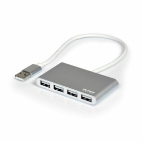 Hub USB 4 Puertos Port Designs 900120 Plateado Bla