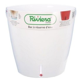 Self-watering flowerpot Riviera Eva New White Plastic Circular