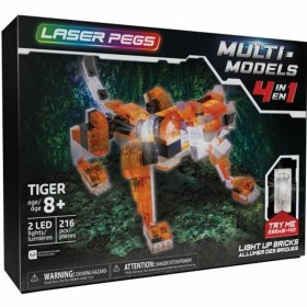 Jointed Figure Laser Pegs Red Tiger - 4 in 1 + 8 Years LED