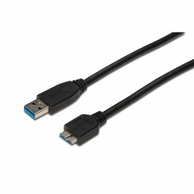 Cable USB a micro USB Digitus AK-300117-003-S Negr