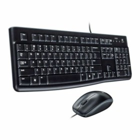 Keyboard and Mouse Logitech Desktop MK120 USB Black Italian