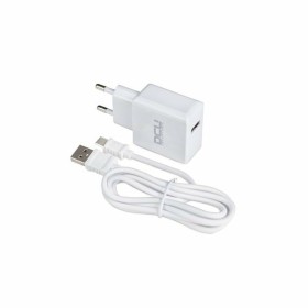 Cargador de Pared + Cable Micro USB C DCU 66826 Blanco (1 m)