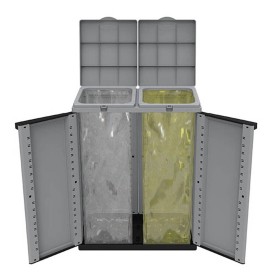 Cubo de Basura para Reciclaje Negro/Gris (68 x 39 