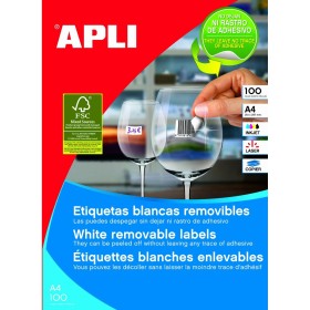 Etiquetas adhesivas Apli 100 Hojas Blanco 36,8 x 2