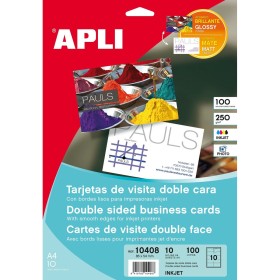 Business cards Apli 10408 White 10 Sheets Double-s
