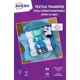 Papel para Imprimir Avery Textile Transfer A4 15 H