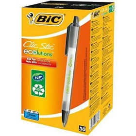 Bolígrafo Bic Clic Stic Negro 0,32 mm (50 Piezas)