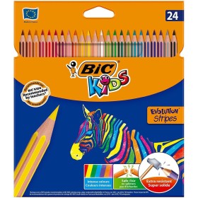 Lápices de colores Bic Kids Evolution Stripes Multicolor 24