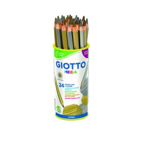 Lápices de colores Giotto Mega Dorado Plateado 24 