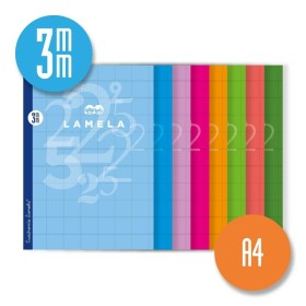 Notebook Lamela 3X3 3MM 50 Sheets 10 Units Grid sheets A4
