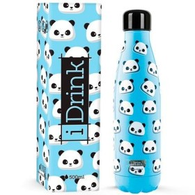 Botella Térmica iTotal Azul Oso Panda Acero Inoxidable 500 ml