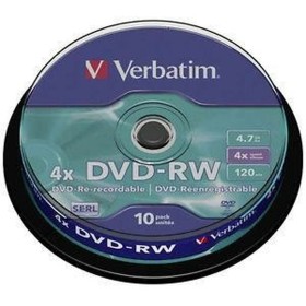DVD-RW Verbatim 10 Stück Schwarz 4,7 GB 4x (10 Stück)