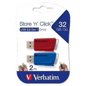 Pendrive Verbatim Store 'n' Click 2 Pieces Blue Multicolour 32
