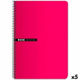 Cuaderno ENRI Cuadriculado Rojo Din A4 (5 Unidades