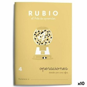 Maths exercise book Rubio Nº 4 A5 Spanish 20 Sheets (10 Units)