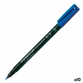 Rotulador permanente Staedtler Lumocolor 313-3 S Azul (10
