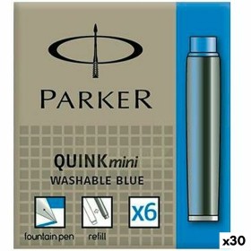 Recarga de tinta para caneta Parker Quink Mini 6 Peças Azul (30