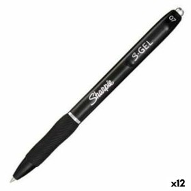 Bolígrafo de gel Sharpie S-Gel Retráctil Negro 0,7 mm (12