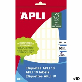 Etiquetas adhesivas Apli Blanco Papel 10 Hojas 8 x 20 mm (10