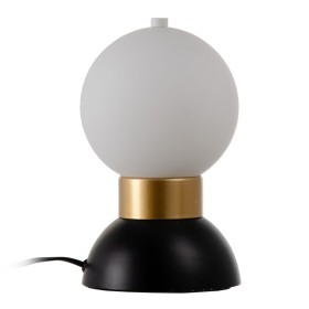 Lámpara de mesa Blanco Negro Dorado Metal Cristal Hierro