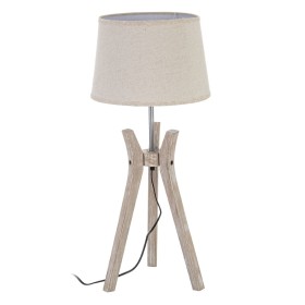 Desk lamp White Linen Wood 60 W 220 V 240 V 220-240 V 30 x 30 x