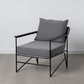 Armchair 69 x 79 x 82 cm Synthetic Fabric Grey Metal BigBuy Home - 1