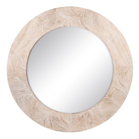 Espejo de pared 76 x 2 x 76 cm Blanco Madera de ma