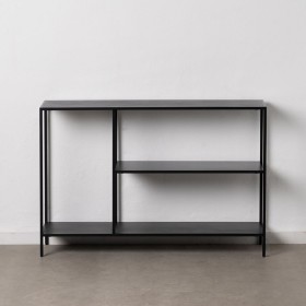 Mueble de TV 120,5 x 30 x 81,3 cm Negro Acero