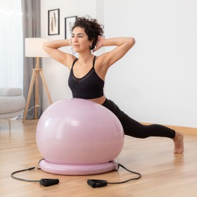 Yoga-Ball mit Stabilitätsring und Widerstandsbände