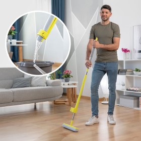 2-in-1 Dust Mop-Floor Mop with Self-wringing Spong