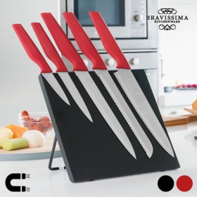 Cuchillos con Soporte Magnético Bravissima Kitchen