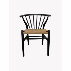 Dining Chair DKD Home Decor Black Multicolour Wood Rattan Elm