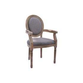 Chair DKD Home Decor Brown Natural Dark grey Wood 55 x 57 x 95