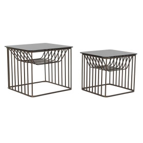 Set of 2 small tables DKD Home Decor Black Copper 