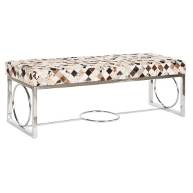 Bench DKD Home Decor Brown Beige Silver Camel Stee