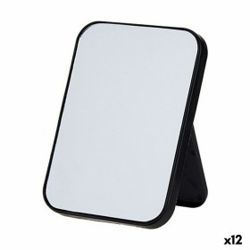 Mirror with Mounting Bracket White Black polypropylene 1,7 x 20 x 14 cm (12 Units) Berilo - 1