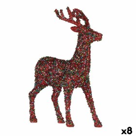 Figura Decorativa Reno de Navidad Purpurina Multic