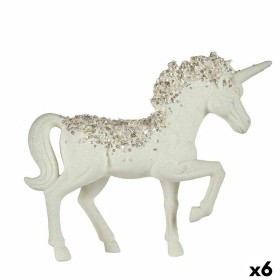 Figura Decorativa Unicornio Blanco Plástico 9,5 x 